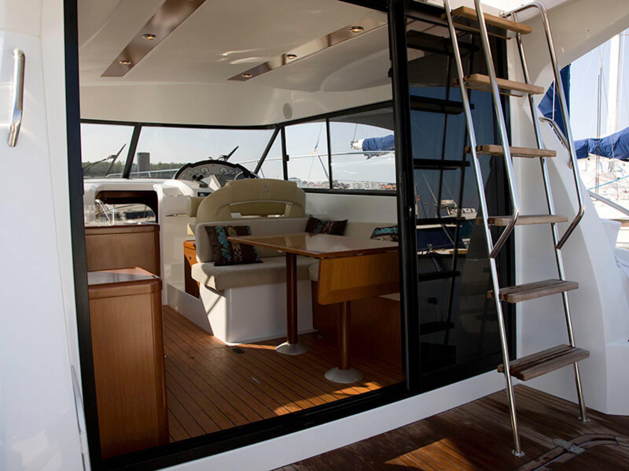 Antares 36 motorboat charter cockpit