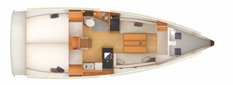 Арендный парусник Sun Odyssey 349 план