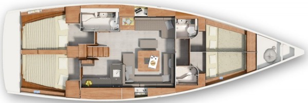 Hanse 455 New layout