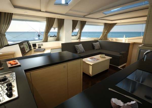 Helia 44 catamaran de alquiler salón