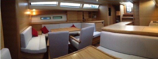 D&D Kufner 54 sailboat charter, saloon