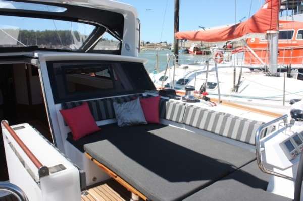 Sense 50 sailboat charter, sundeck