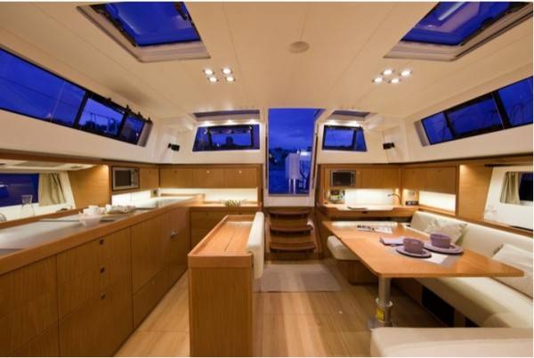 Sense 50 sailboat charter, living