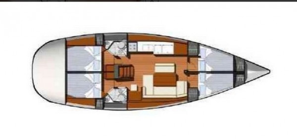 Jeanneau 44i 4cab velero de alquiler layout