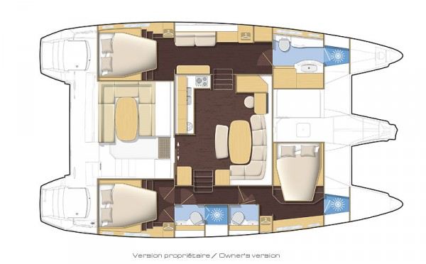 Lagoon 421 catamaran de alquiler, layout