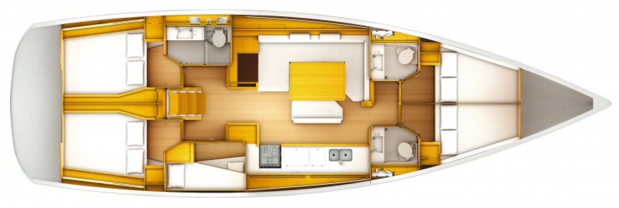 Location de bateau Sun Odyssey 519 layout