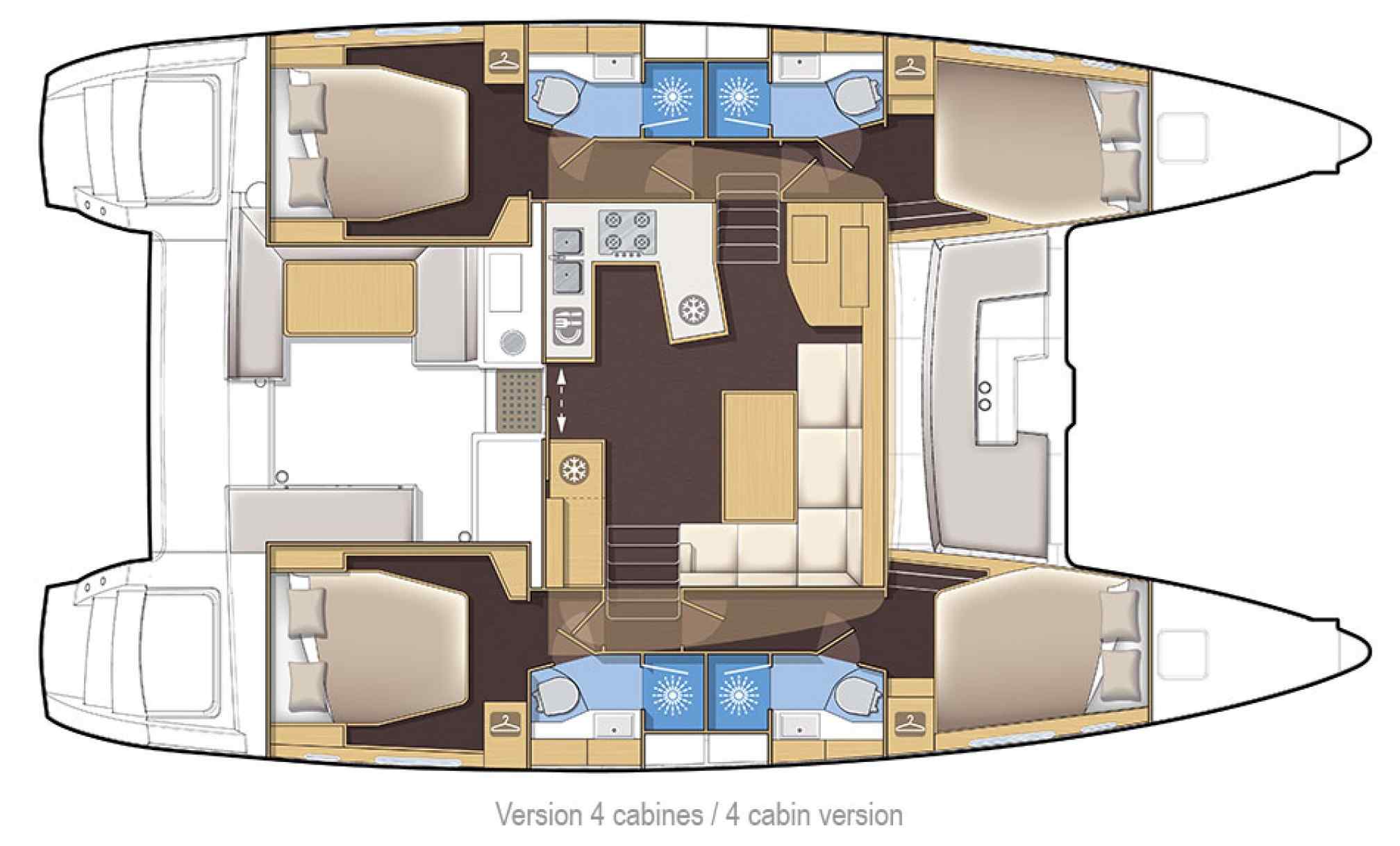 Lagoon 450S catamaran layout