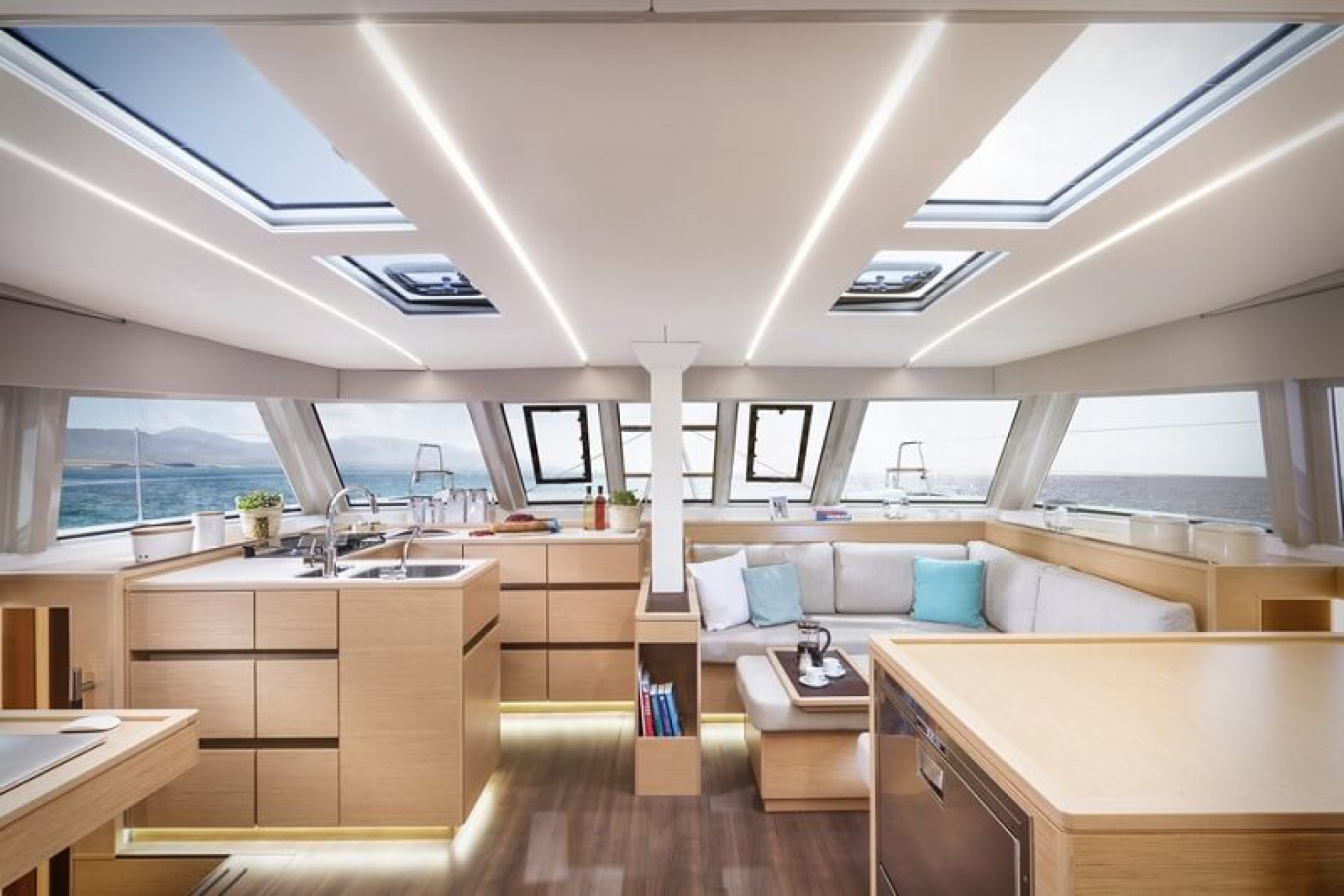 Nautitech 46 open catamaran charter salon