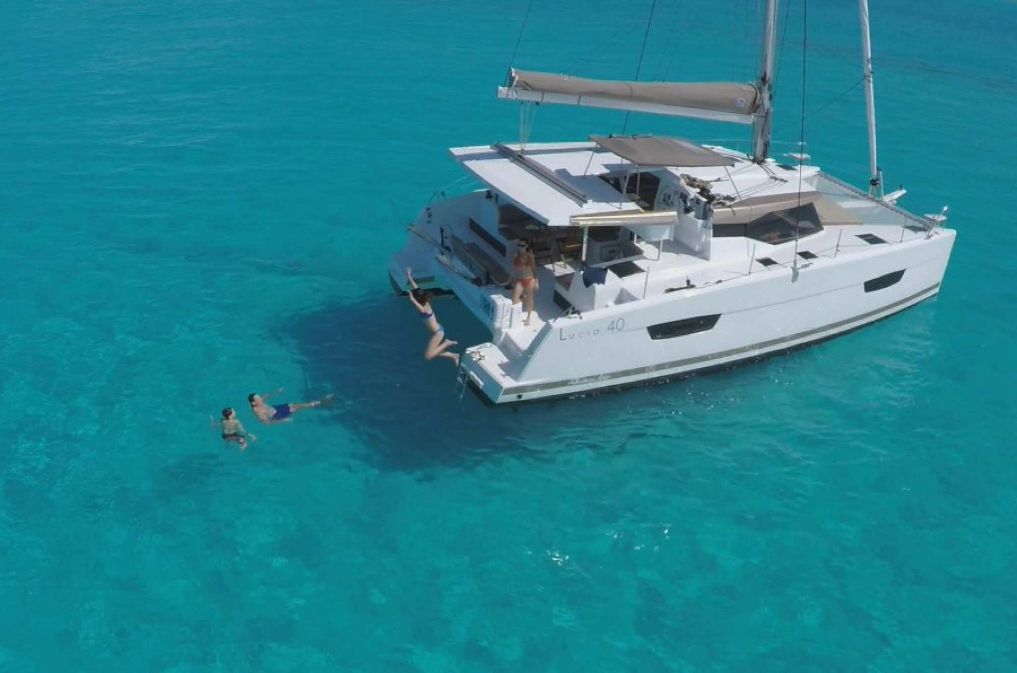 Lucia 40 catamaran charter mooring