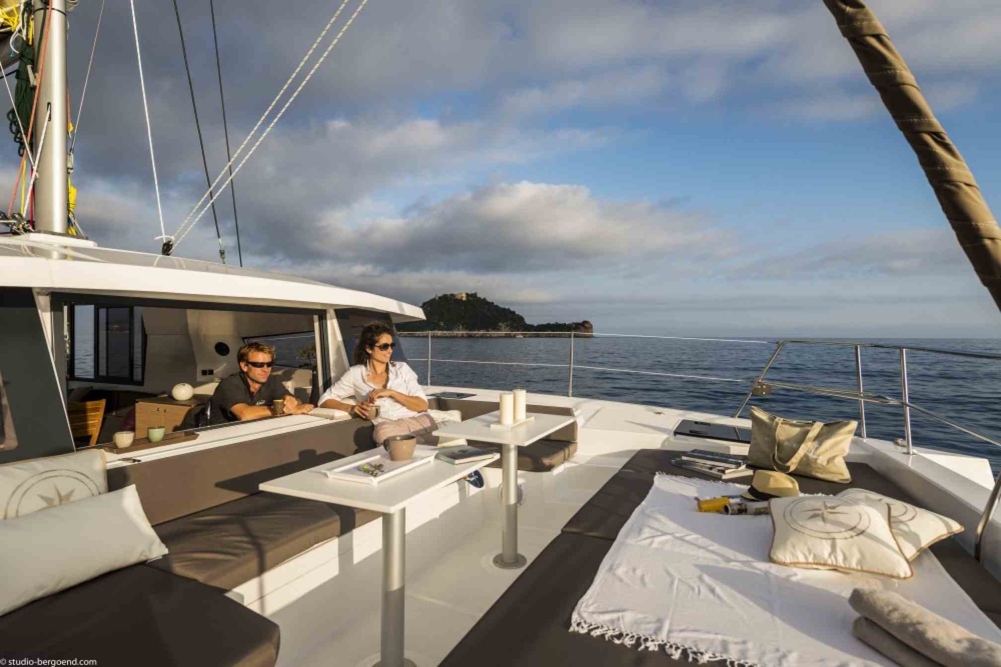 Bali 4.0 catamaran charter deck