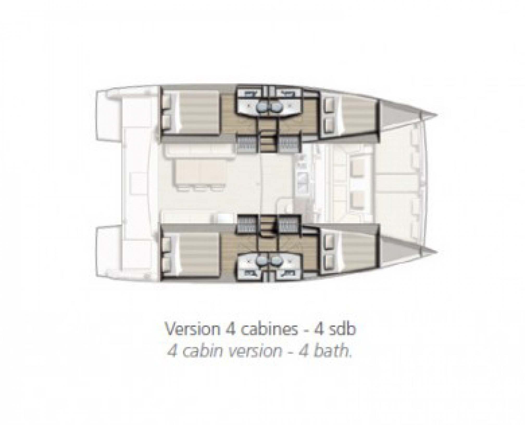 Catamarán de alquiler Bali 4.0 plano