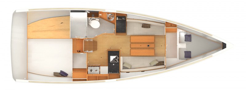 Voilier de location Sun Odyssey 349 disposition