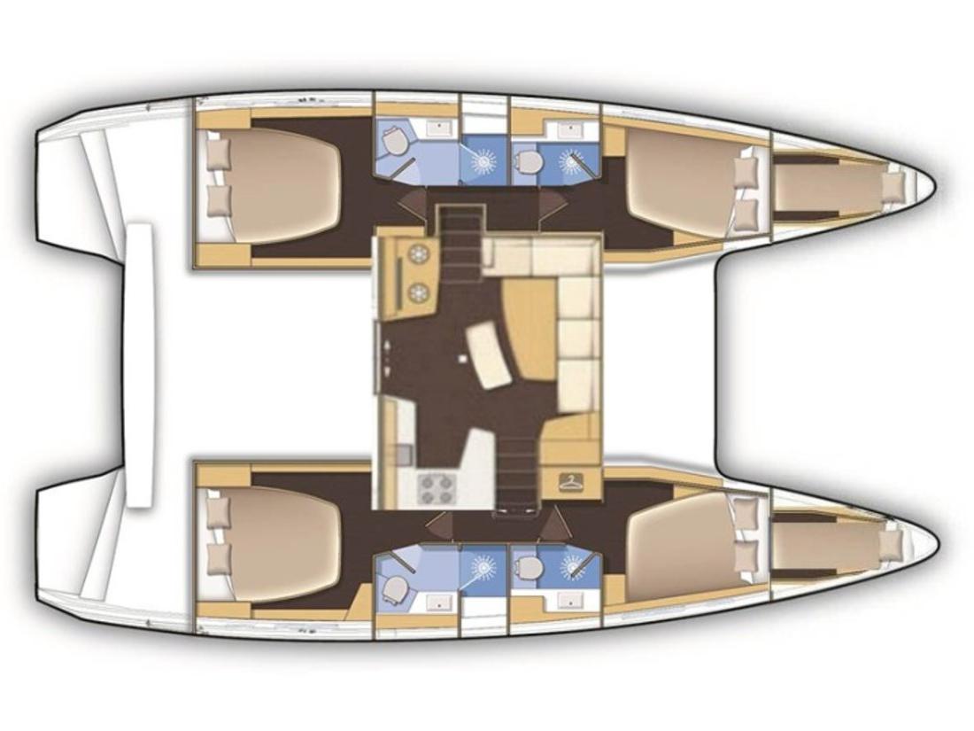 Catamaran de alquiler Lagoon 42 (4 cab) plano