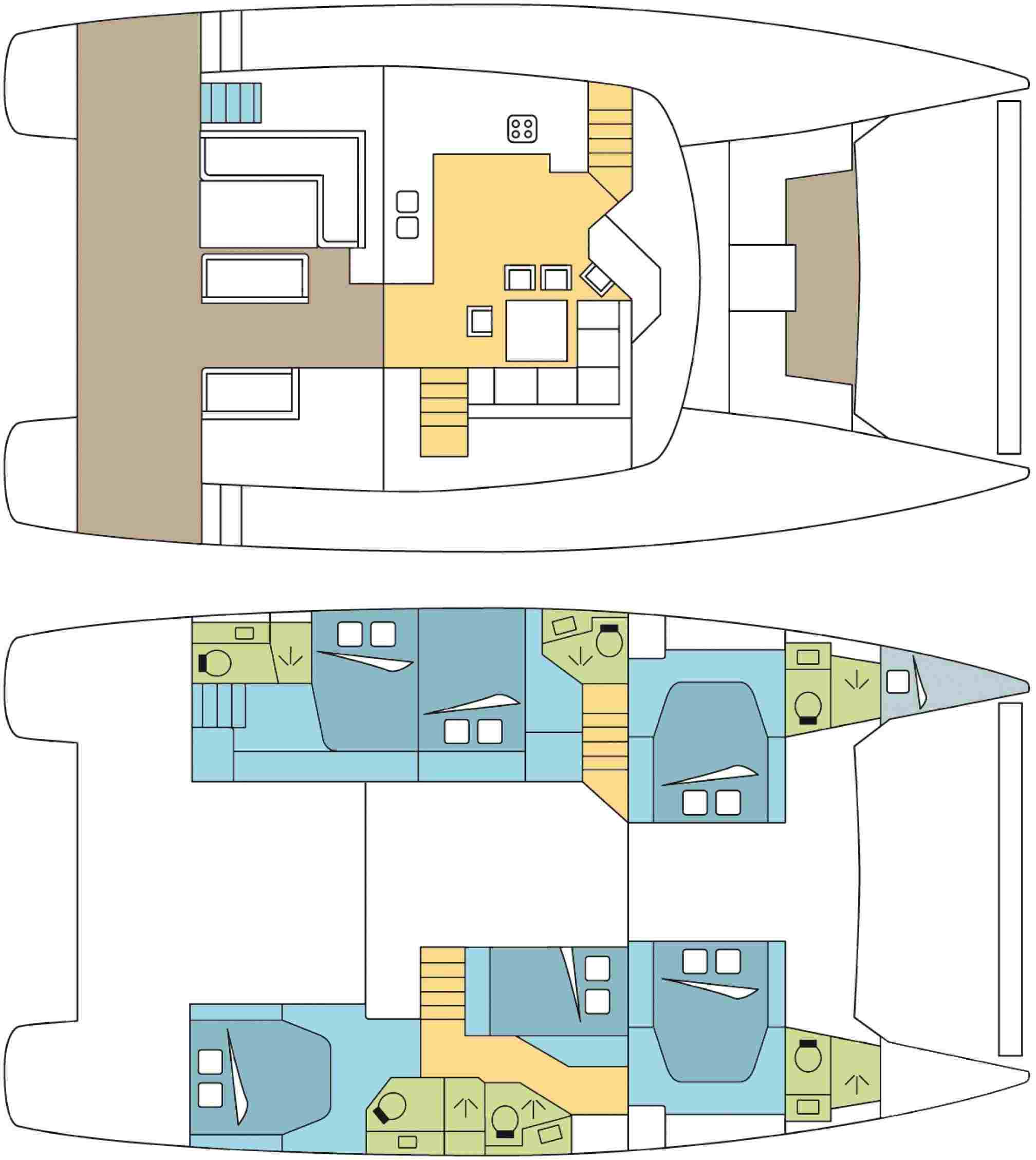 catamaran de location Saba 50 layout