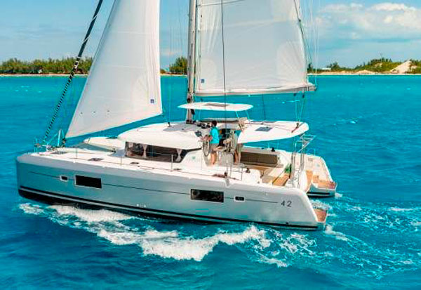 Lagoon 42 catamaran charter sailing