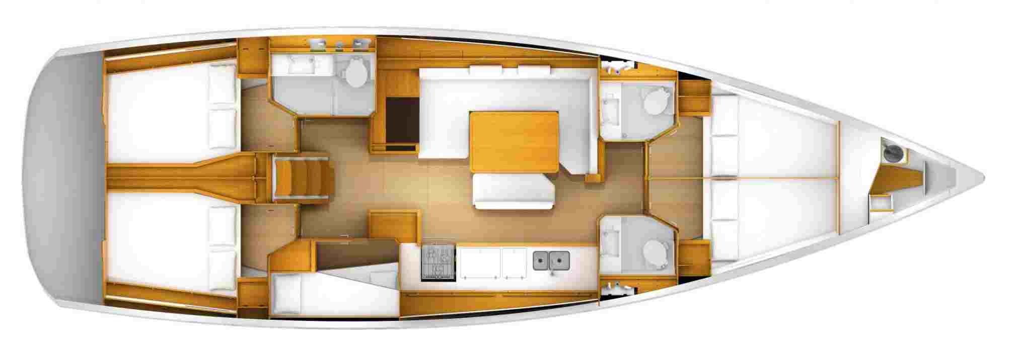 Bateau de location Sun Odyssey 519 layout