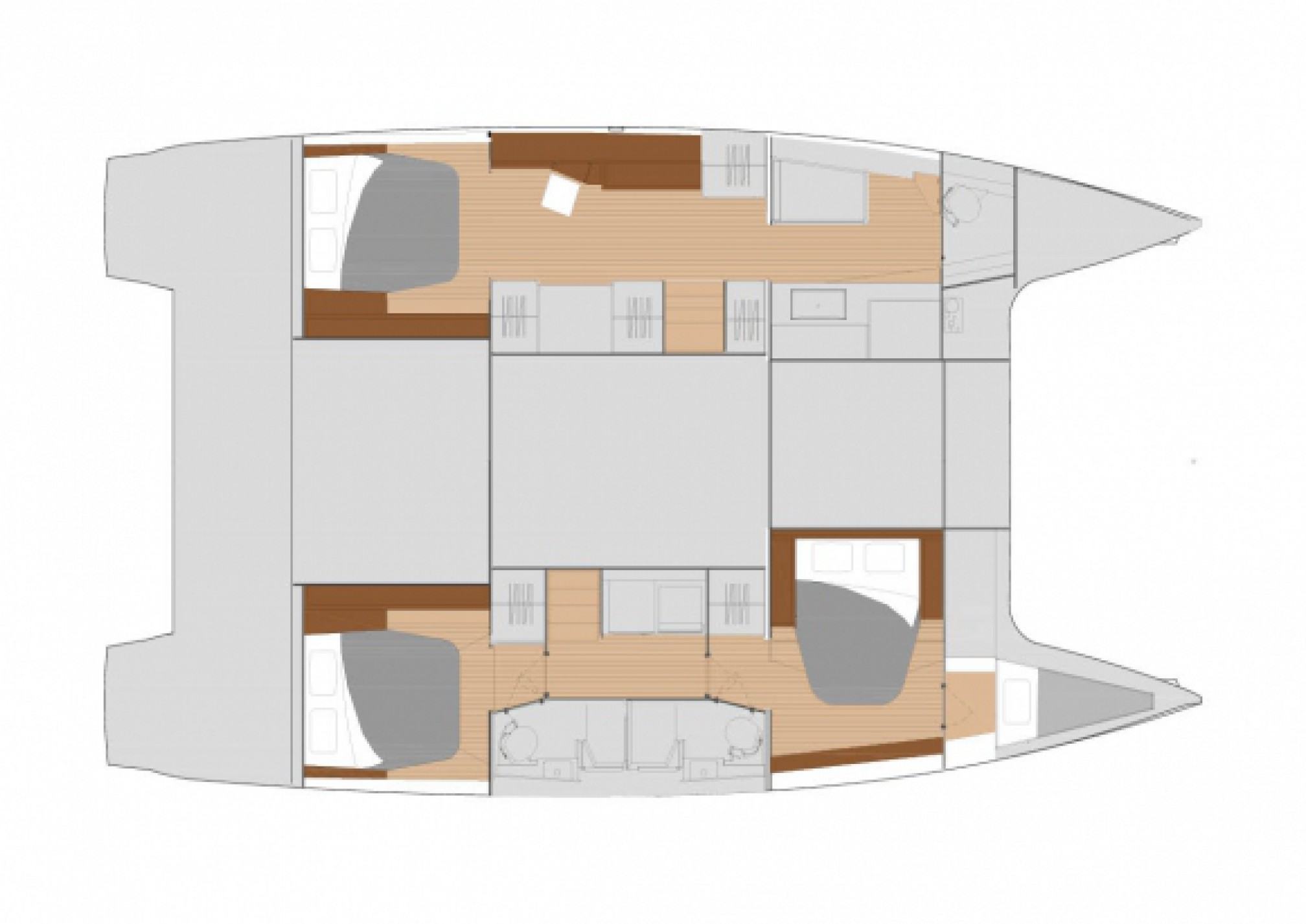 Catamaran de location New 47 Maestro layout