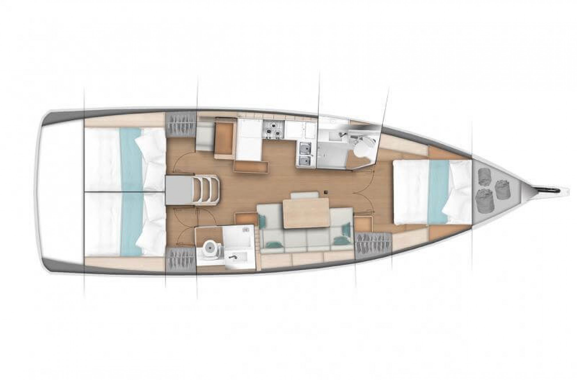 Bateau de location Sun Odyssey 440 layout