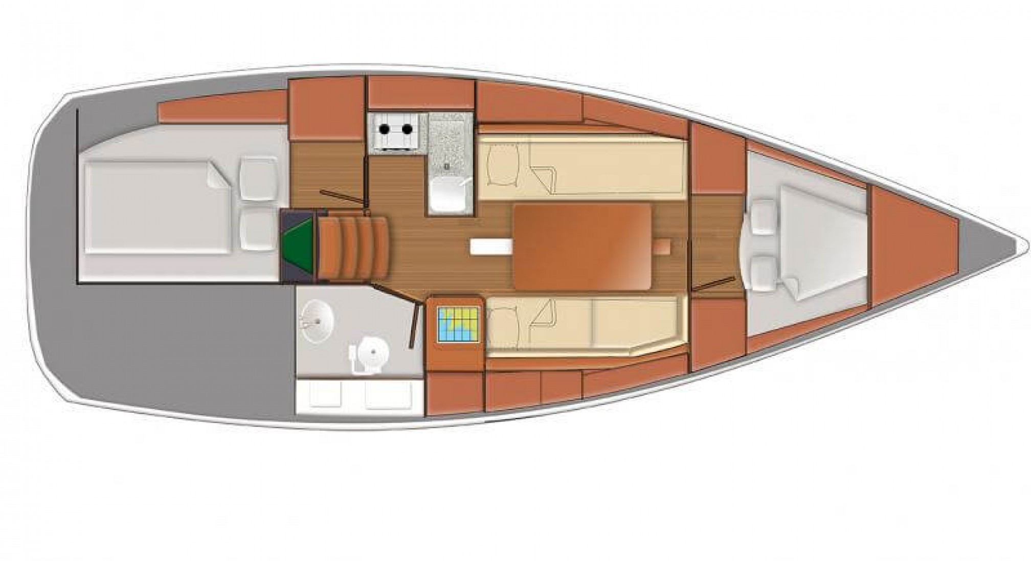 Velero de alquiler Sun Odyssey 319 plano