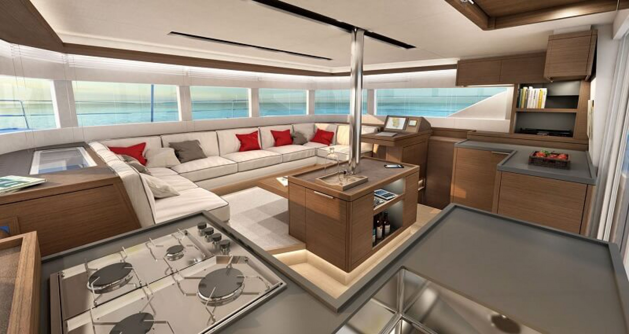 Lagoon 50 catamaran charter salon