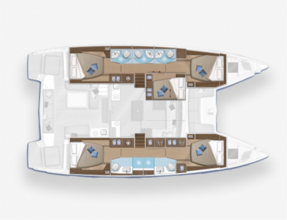 Rental catamaran Lagoon 50 layout