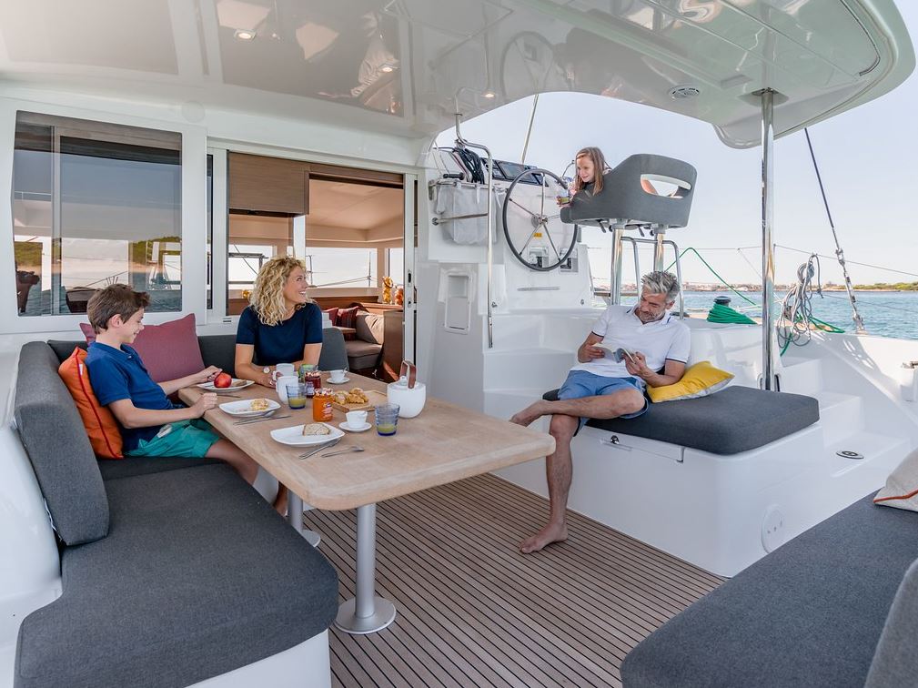 Lagoon 40 catamaran charter cockpit