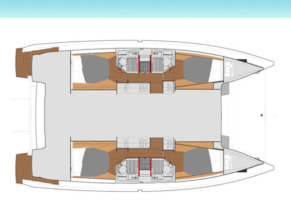 Rental catamaran Astrea 42 layout