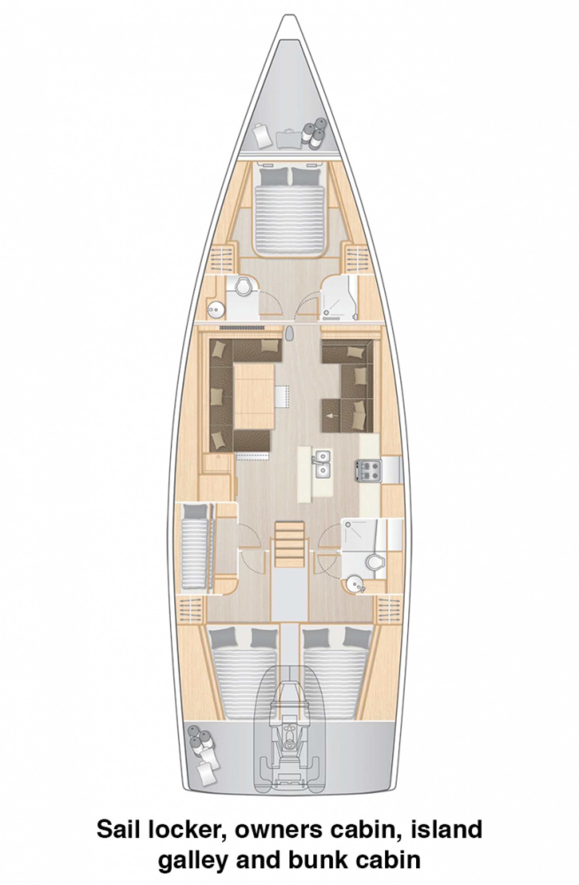 Арендный парусник Hanse 588 план