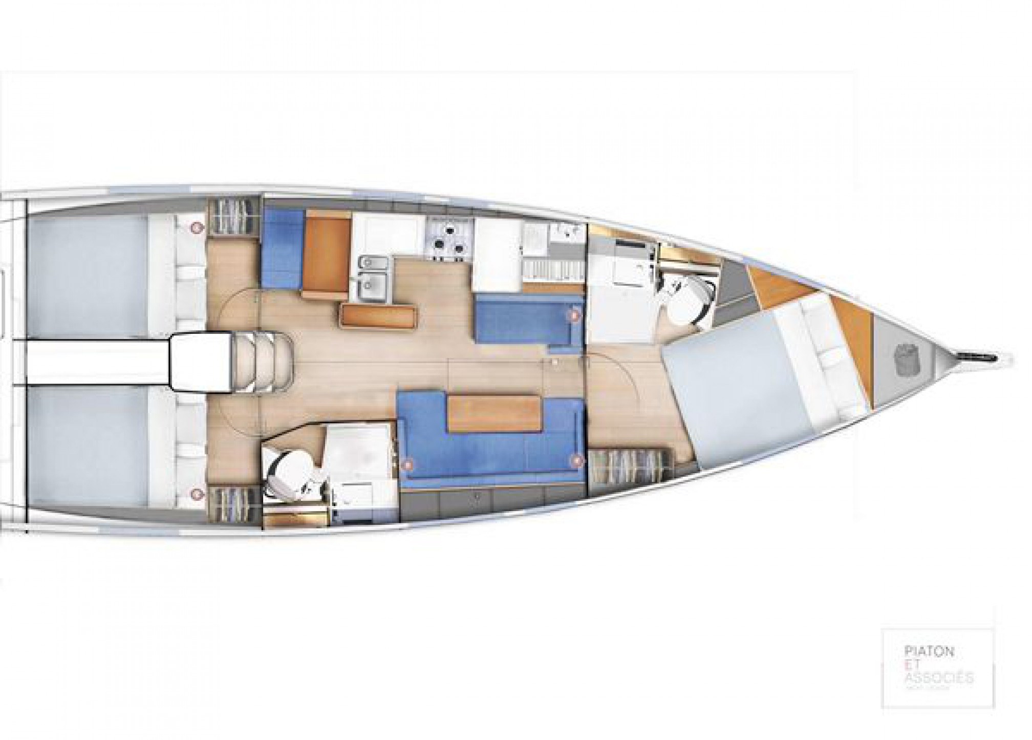 Velero de alquiler Sun Odyssey 410 plano