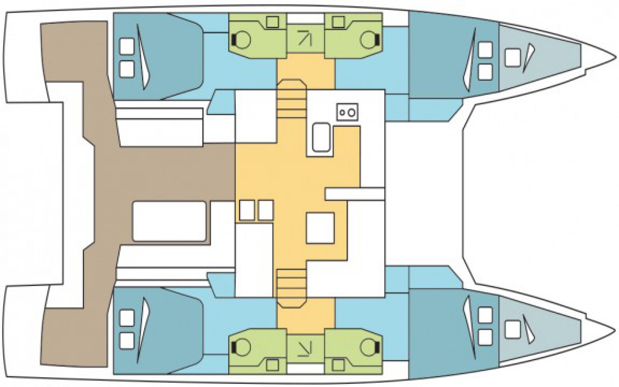 Rental catamaran Nautitech 46 layout