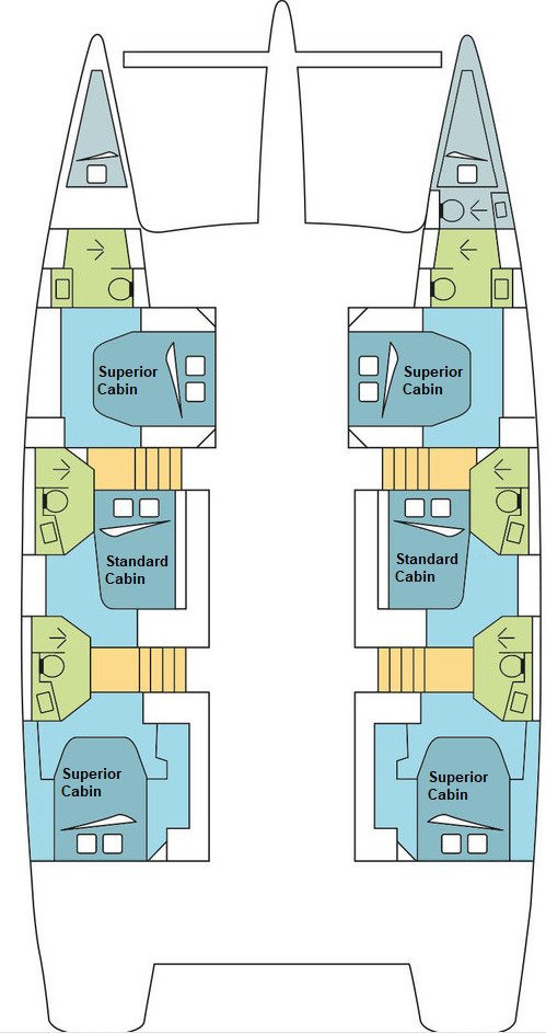 Catamaran de location Ipanema 58 (6+2) disposition