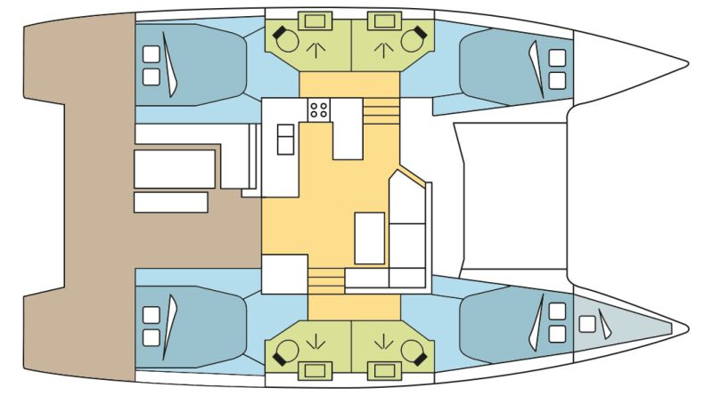 Catamaran de alquiler Lagoon 42 (4+1 cab) plano