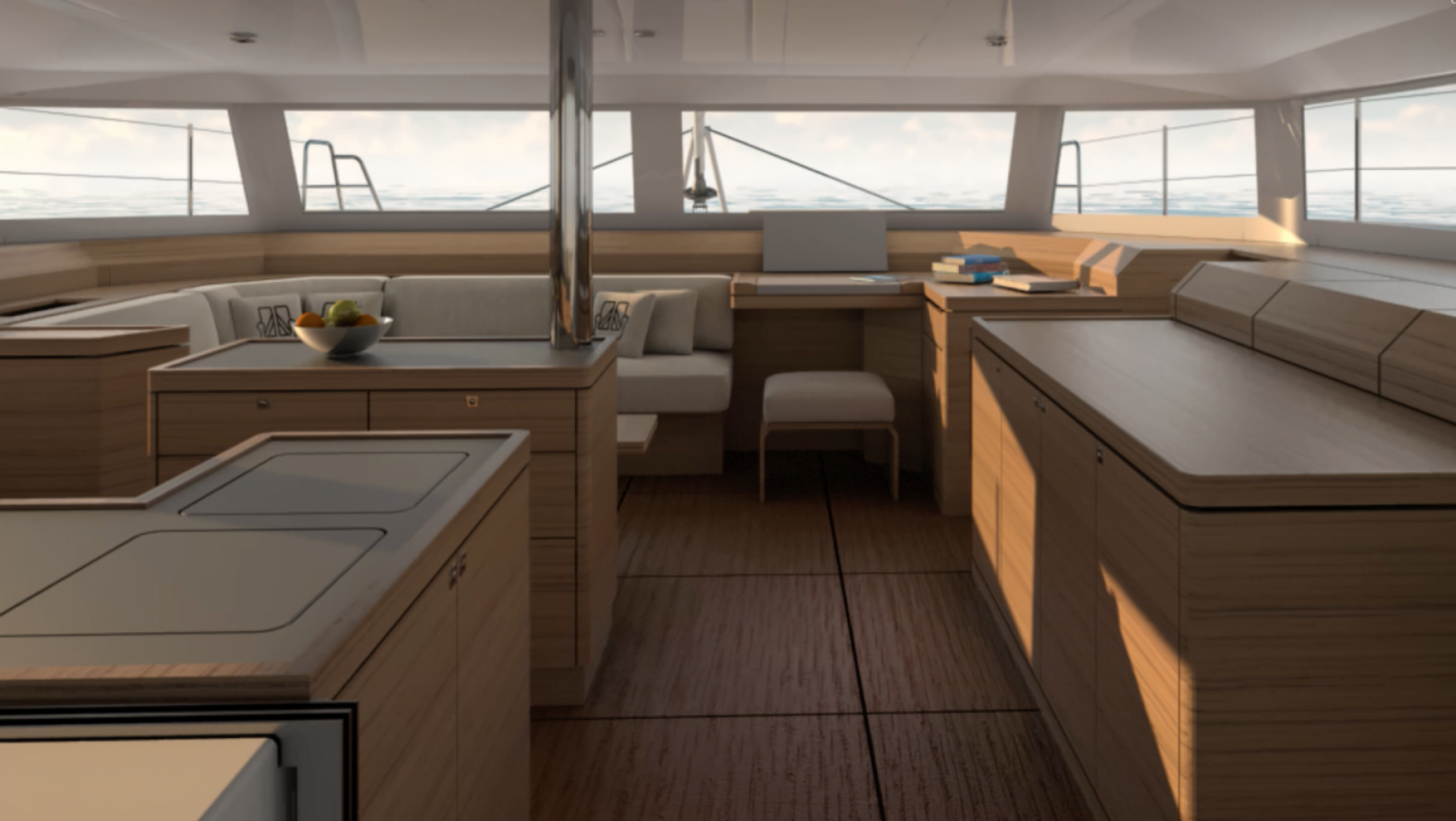 Catamaran de lloguer  interiors