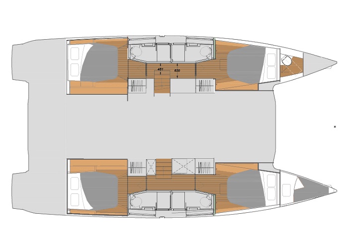 Арендный катамаран Elba 45 (4 cab) план