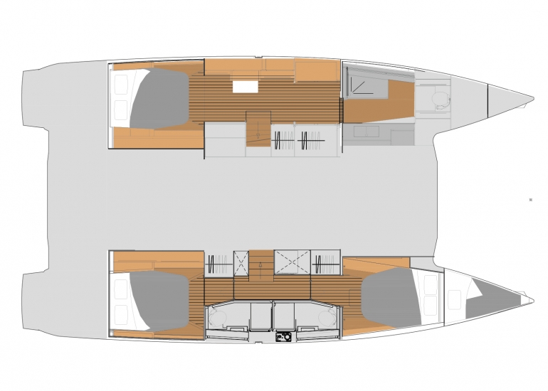 Catamaran de location Elba 45 layout