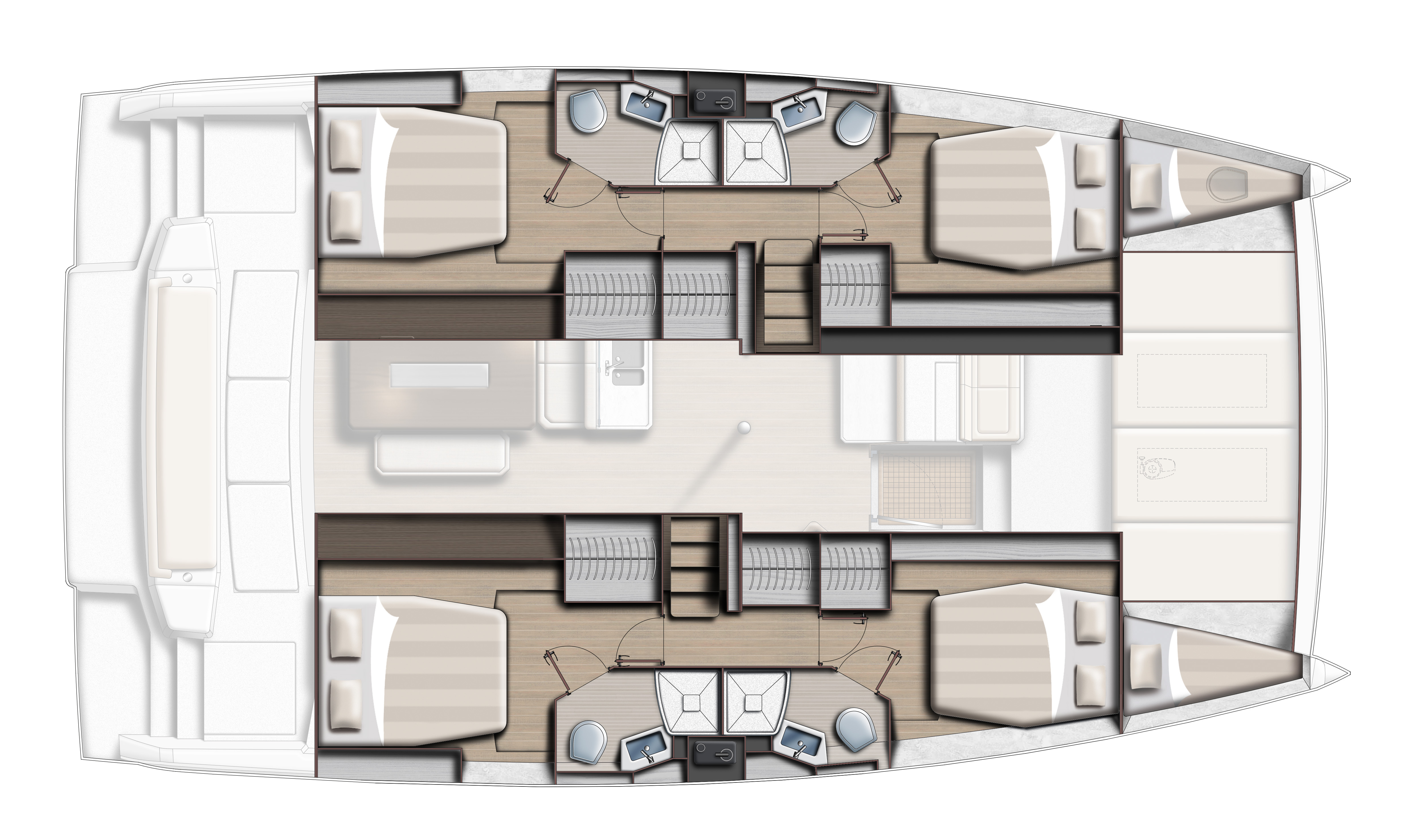 Catamaran de lloguer Bali 4.6 layout