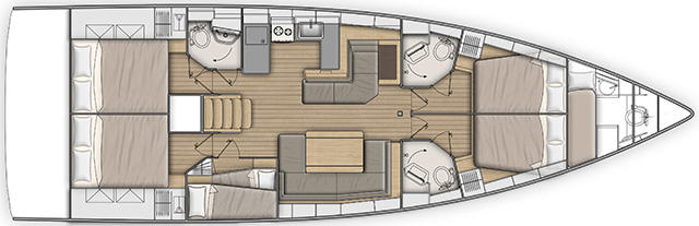 Oceanis 51.1 layout