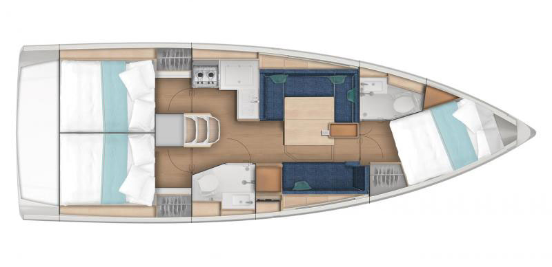 Voilier de location Sun Odyssey 380 disposition