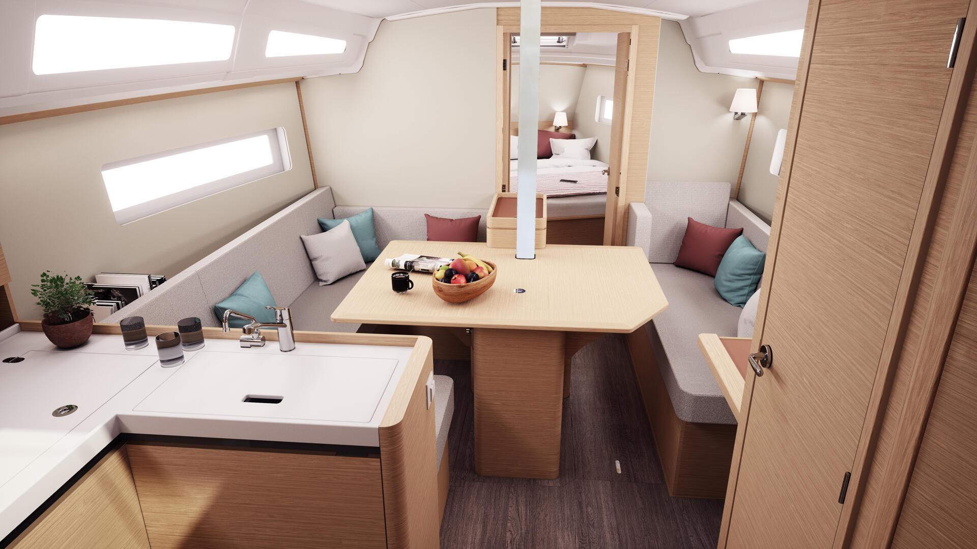 Арендный парусник Sun Odyssey 380 салон