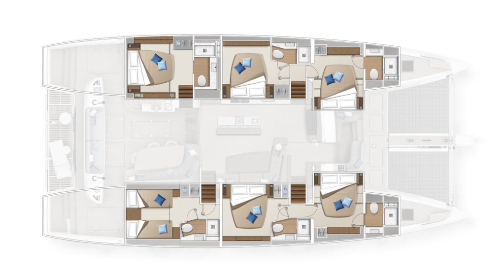 Catamaran de alquiler Lagoon Sixty 5 (6 cab) plano