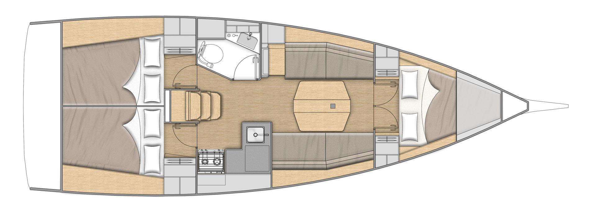 Veler de lloguer Oceanis 34.1 plànol