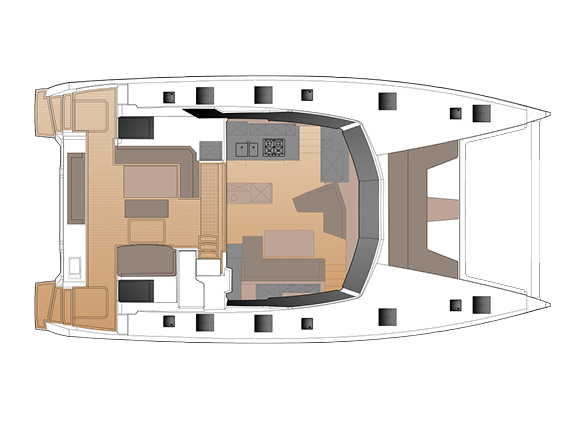 Арендный катамаран Fountaine Pajot Aura 51 (5 cab) план