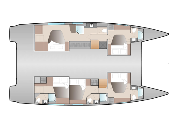 Арендный катамаран Fountaine Pajot Aura 51 (5 cab) план