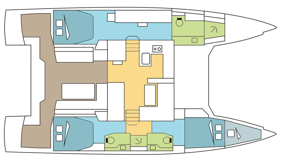 Catamaran de lloguer Nautitech 46 Fly (3+1 cab) plànol