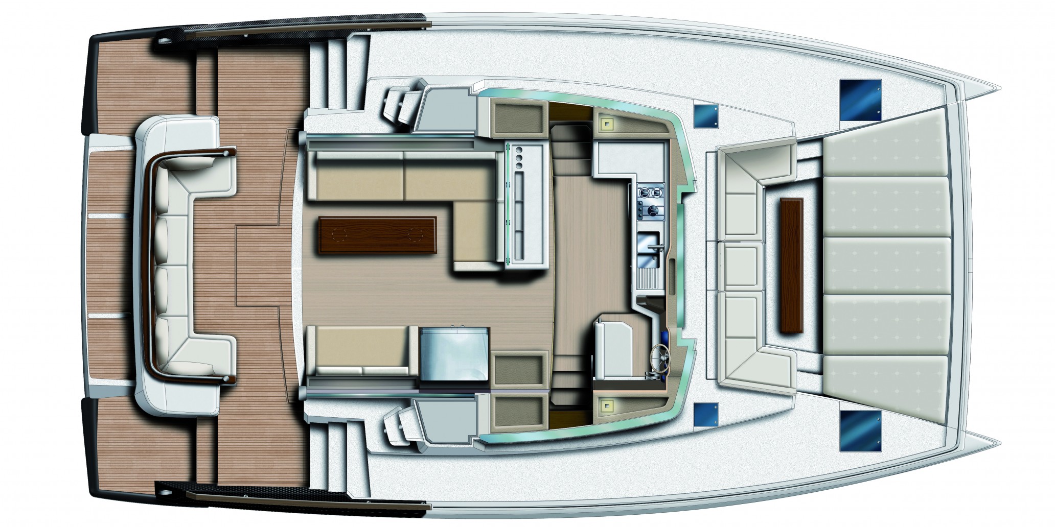 Yacht de location Bali 4.3 MY - (4 + 1 cab) disposition