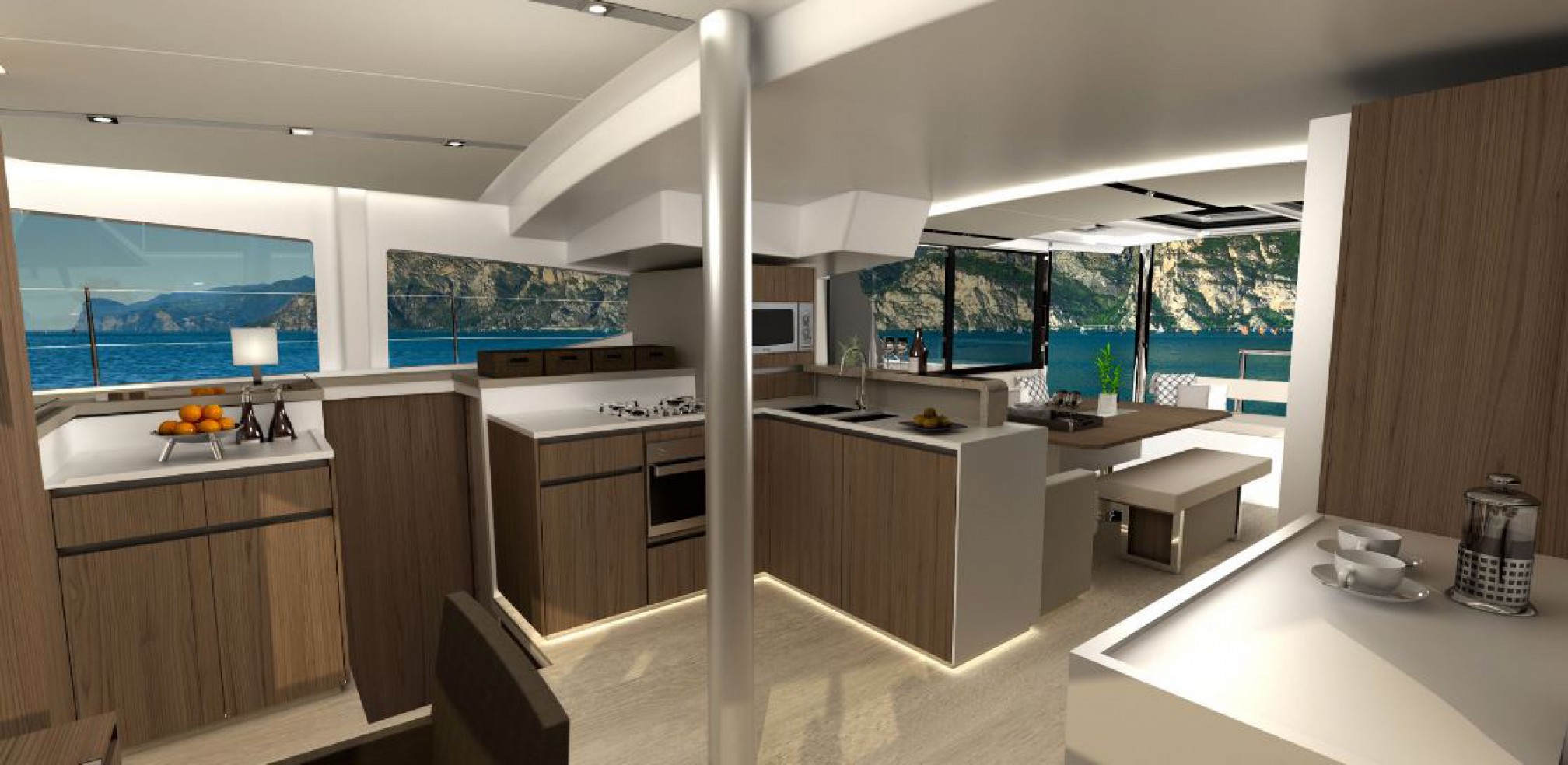 Catamaran de lloguer  interiors