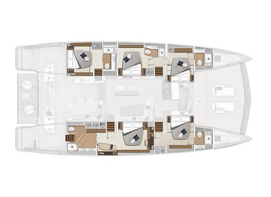 Rental yacht Lagoon Sixty 7 (5+2 cab) layout