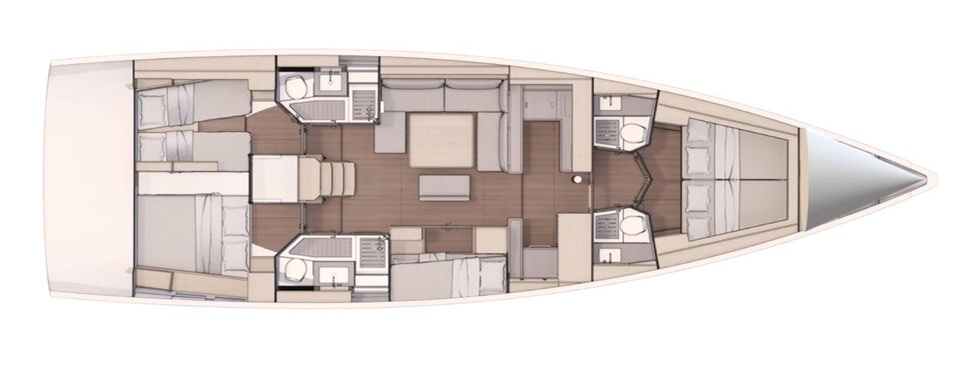 Rental sailing boat Dufour 530 layout