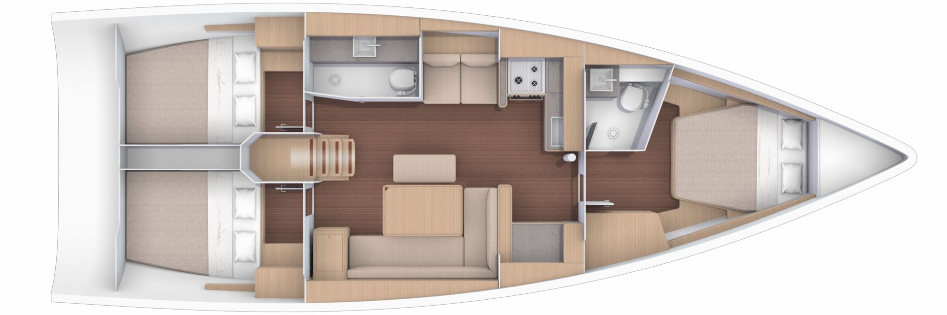 Rental sailing boat Dufour 430 layout