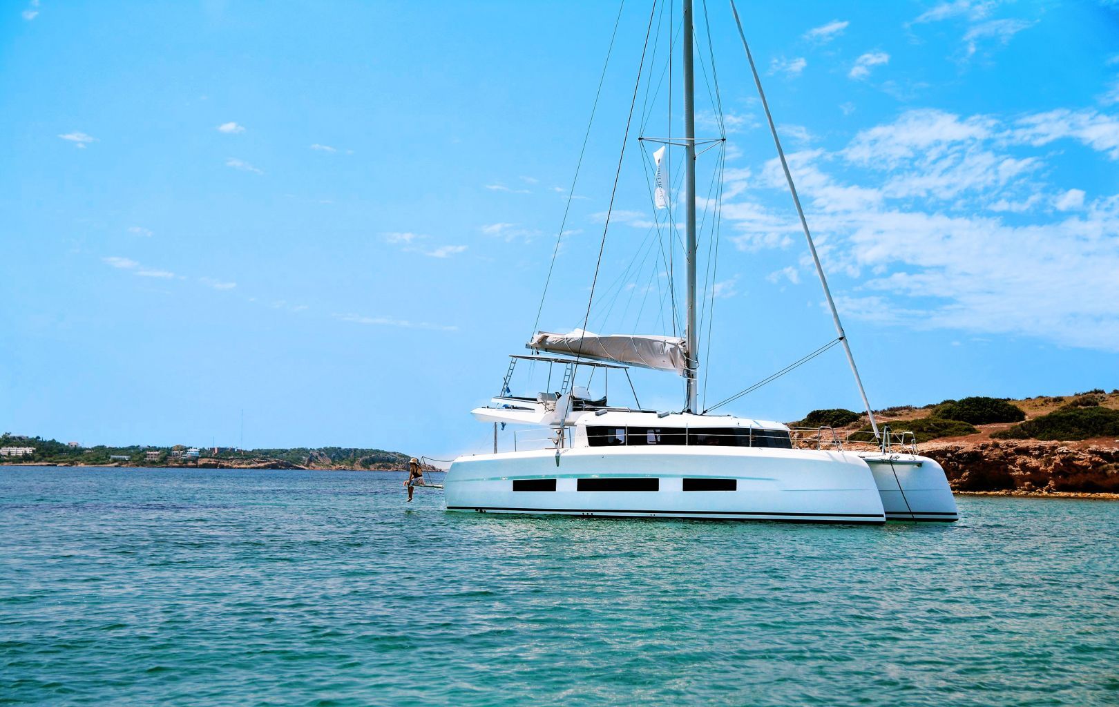 Rental catamaran Dufour 48 sailing